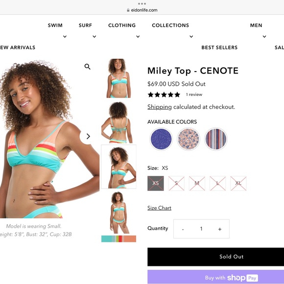 NWT Miley style top size S and Bikini bottom size XS in Cenote pattern - Picture 11 of 12